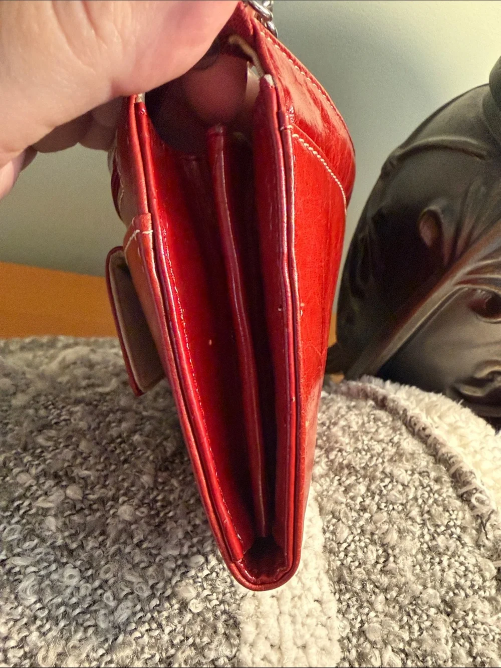 Giani Bernini Red Leather Wristlet Clutch